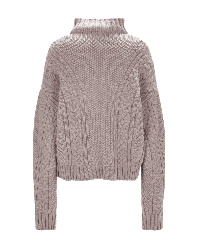 Cable Knit Cashmere Sweater "Karen" - Offwhite