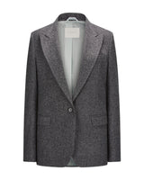 Virgin Wool Blazer "Marlene" - Herringbone Black & White