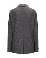 Virgin Wool Blazer "Marlene" - Herringbone Black & White