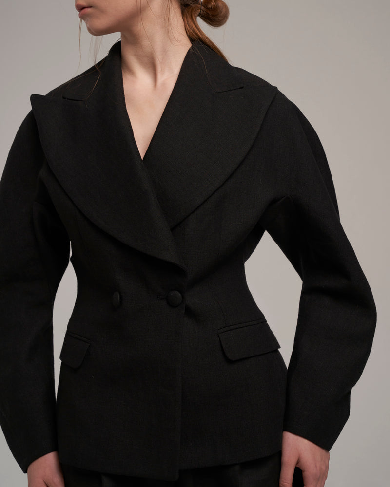 Linen Blazer "Valerie" - Black