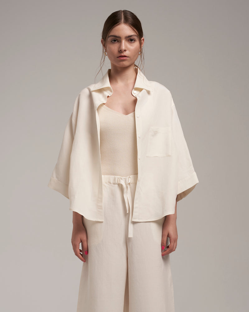 Palazzo Blouse "Brigitte" - Vanilla