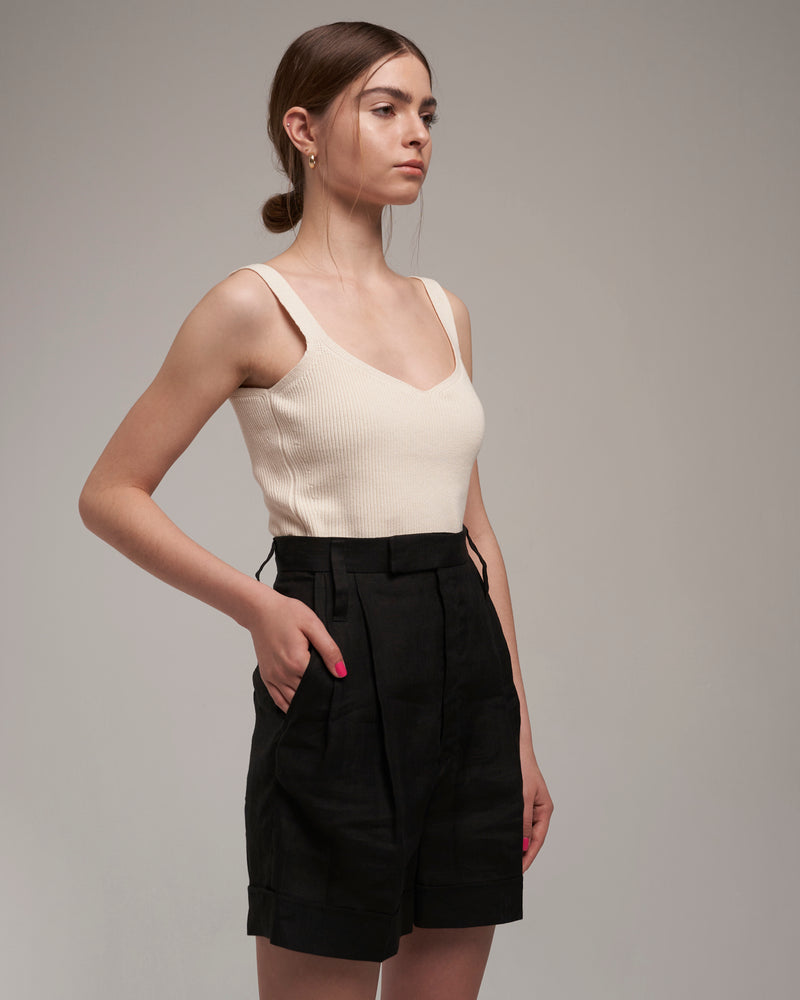 Linen Shorts "Marlene" - Black