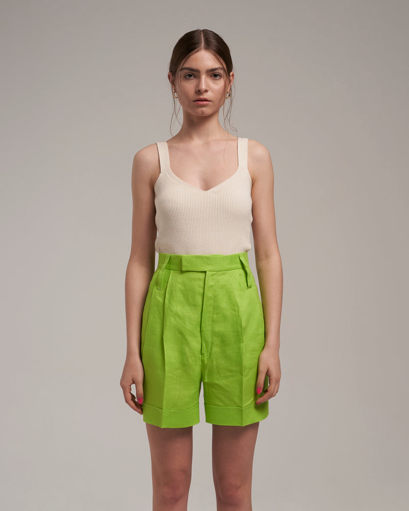 Linen Shorts "Marlene" - Lime
