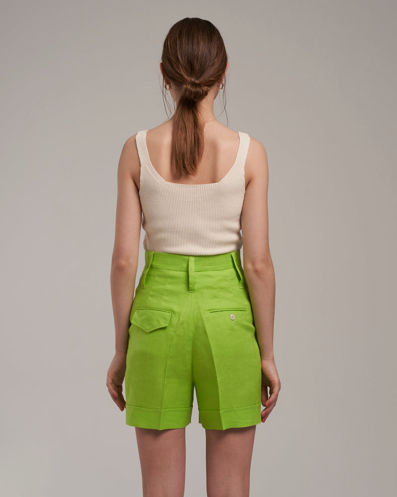 Linen Shorts "Marlene" - Lime
