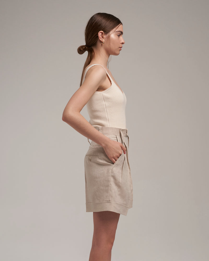 Linen Shorts "Marlene" - Sand