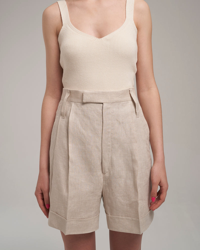 Linen Shorts "Marlene" - Sand