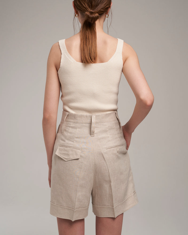 Linen Shorts "Marlene" - Sand