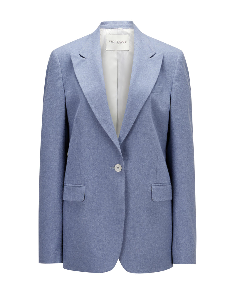 Virgin Wool Blazer "Marlene" - Blue