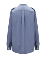 Virgin Wool Blouse "Elle" - Blue