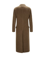 Virgin Wool Coat "Cindy" - Brown Structure