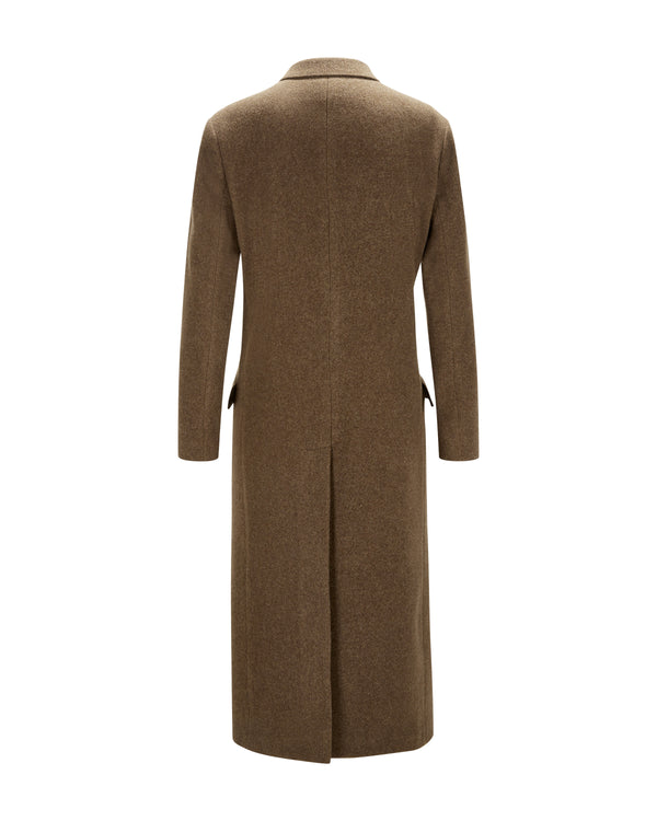 Virgin Wool Coat "Cindy" - Brown Structure