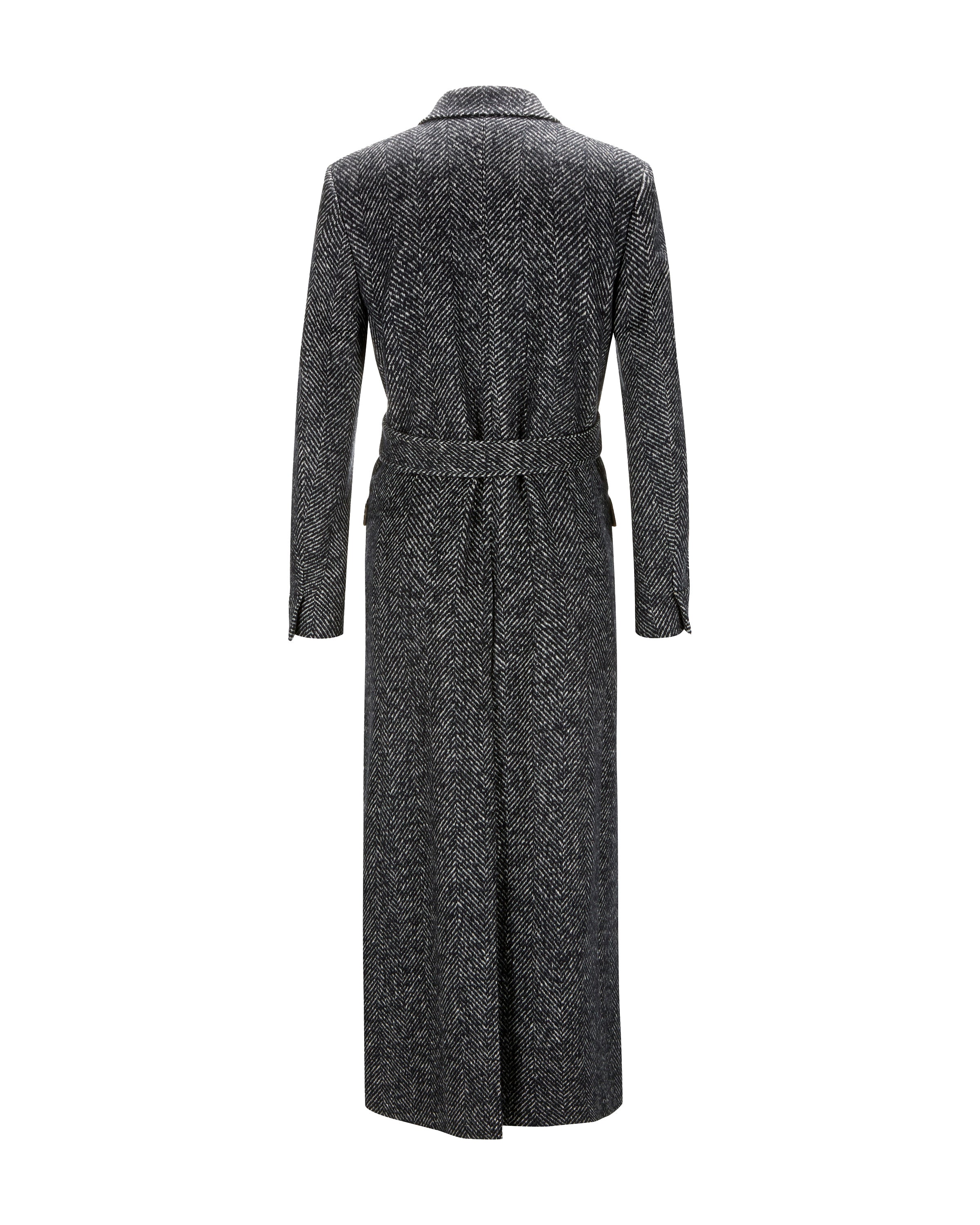 Black herringbone coat womens on sale