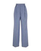 Virgin Wool Pants "Marlene" - Blue