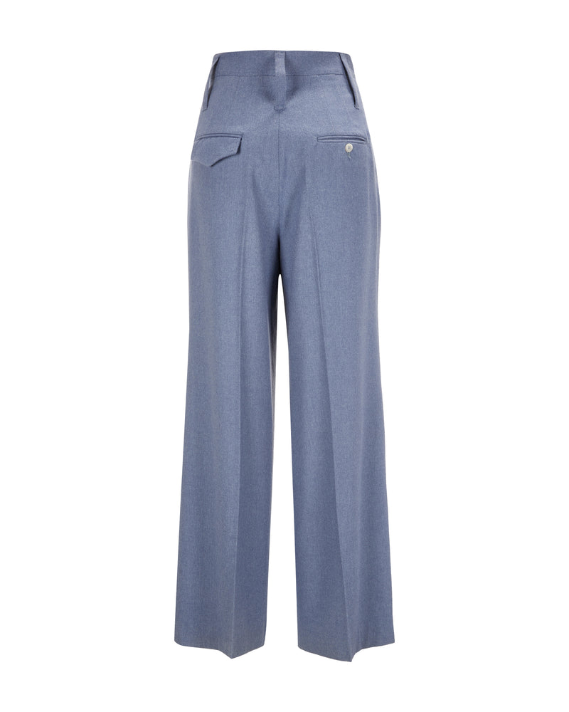 Virgin Wool Pants "Marlene" - Blue