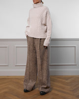 Cable Knit Cashmere Sweater "Karen" - Offwhite