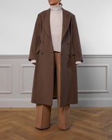 Virgin Wool Coat "Cindy" - Brown Structure
