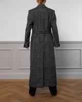 Virgin Wool Coat "Julia" - Herringbone Black & White